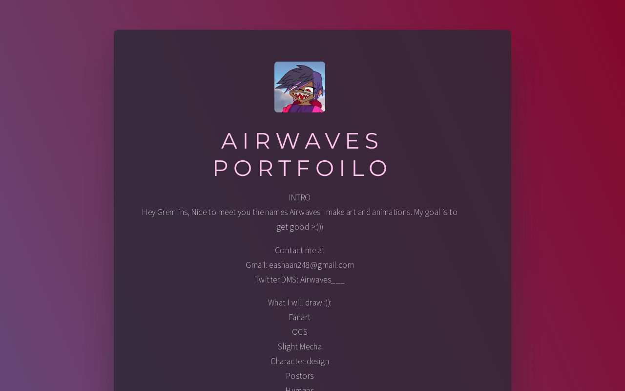 Carrd profile picture for @airwaves